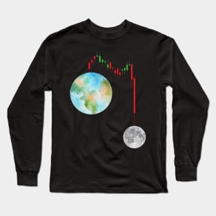 Crypto Hodl Vintage Trading Chart To The Moon Long Sleeve T-Shirt